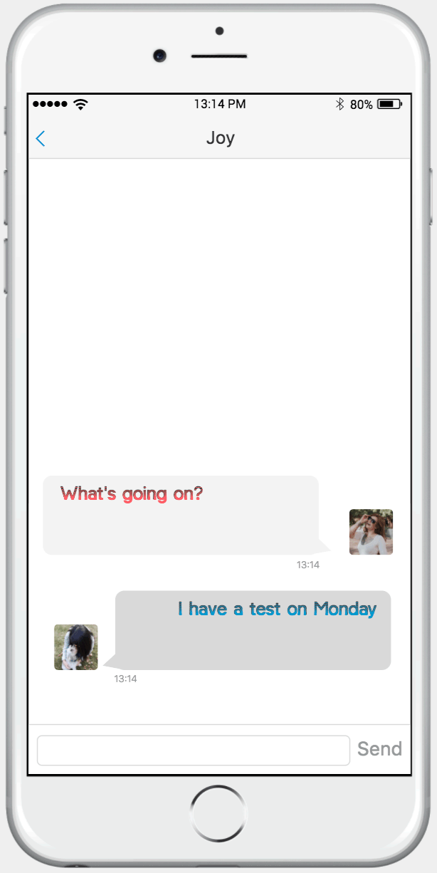 messages reflect the selected emotion